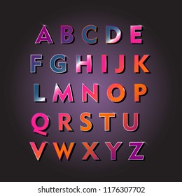 Lighting alphabet on black background