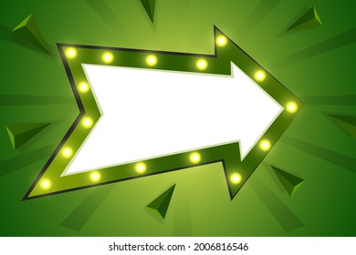 Marco de flecha de iluminación. banner de estilo moderno. Ilustración vectorial.
