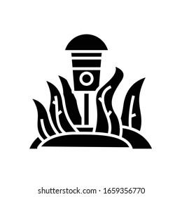 Lighting black icon, concept illustration, vector flat symbol, glyph sign.
