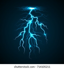 Lighting bolt concept background. Realistic illustration of lighting bolt vector concept background for web design