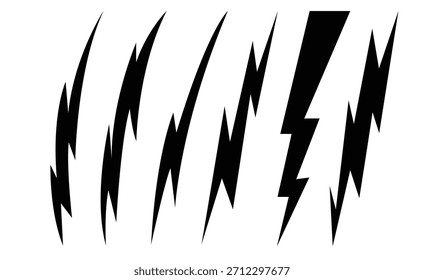 Lighting bolt icon Black and white vector illustration of a feather silhouette pattern design with floral and leaf elements