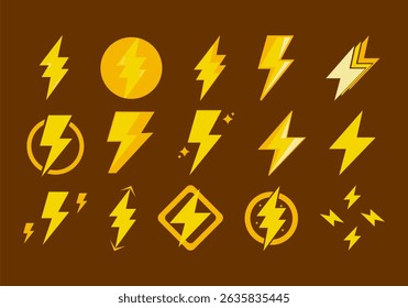 Lighting Bolt Icon Element Set