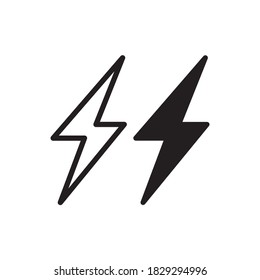 Lighting Bolt Icon Vector Illustration Style