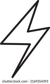 Lighting Bolt Icon Vector Illustration Style line art on white background..eps
