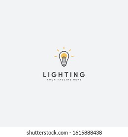 lighting bolt logo design with lamp