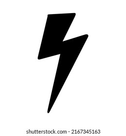 Símbolo de perno iluminado en forma de doodle potencia simple signo abstracto aislado en fondo blanco. Web, hipster