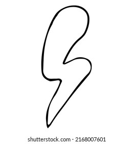 Leuchtbolzen-Symbol im Doodle-Stil Macht einfache abstrakte Zeichen einzeln auf weißem Hintergrund. Web, Hipster
