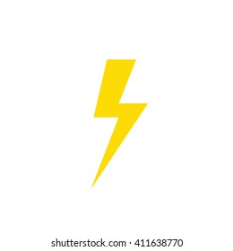 Lighting bolt vector icon. Yellow thunderbolt symbol. Weather forecast