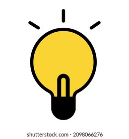 Icono de la bombilla de iluminación. Signo de idea. Logo creativo. Elemento coloreado. Proceso de reflexión. Ilustración vectorial. Imagen de archivo. EPS 10.