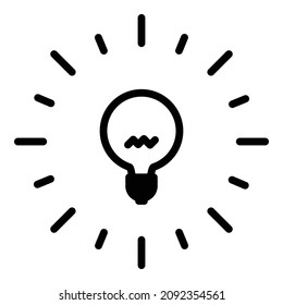 Lighting Bulb Idea Flat Icon Isolated On White Background