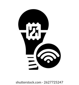 lighting bulb smart home glyph icon vector. lighting bulb smart home sign. isolated symbol illustration