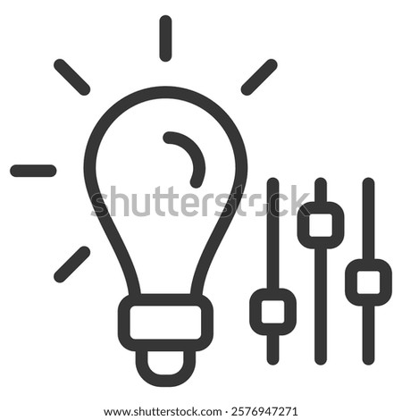 Lighting Control Icon Lineal Style Vector Illustration
