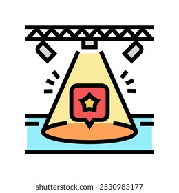 Icono de color de la agencia de diseño de iluminación. Vector de la agencia de diseño de iluminación. Ilustración de símbolo aislado