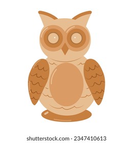 Lighting devices for decorating any home interior. A table lamp in the shape of an owl. Interior design. Vector flat illustration...