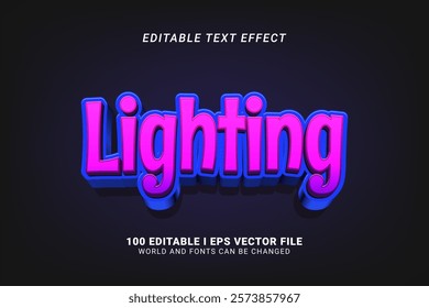 Lighting Editable Text Effect Design