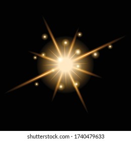 Lighting effect in dark background graphic vector