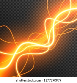 Lighting Electric thunder storm glow sparkle vector transparent