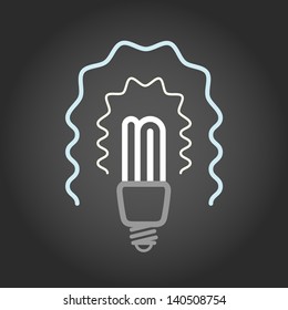 Lighting energy save lamp on dark background
