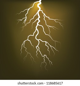 Lighting flash on the dark sky - illustration
