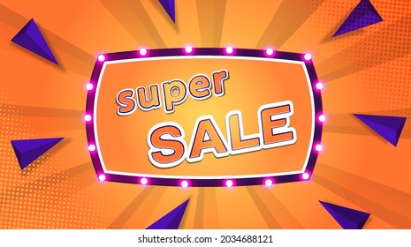 Marco luminoso. banner de estilo moderno. Ilustración vectorial para superventa
