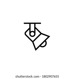 Icono de iluminación en icono de estilo de línea negra, estilo aislado en fondo blanco