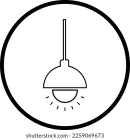 Lighting Icon in black line style icon, style isolated on white background