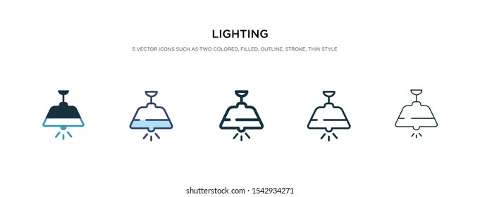 lighting icon in different style vector illustration. two colored and black lighting vector icons designed in filled, outline, line and stroke style can be used for web, mobile, ui