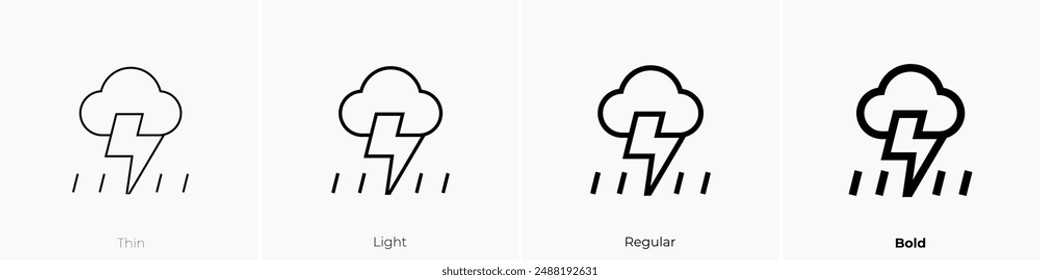 lighting icon. Thin, Light Regular And Bold style design isolated on white background