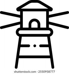 Icono de iluminación. Diseño De Estilo Lineal Delgado Aislado Sobre Fondo Blanco