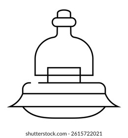 lighting lamp line icon vector. lighting lamp sign. isolated contour symbol black illustration