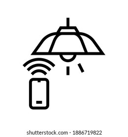 lighting lamp remote control line icon vector. lighting lamp remote control sign. isolated contour symbol black illustration