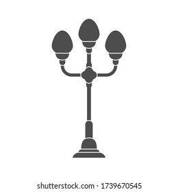 Lighting lamp with three plafonds. Vector illustration for theme design. Isolated on a white background. Simple design.
