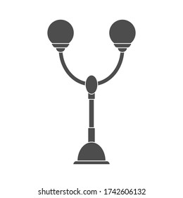Lighting lamp with two plafonds. Vector illustration for theme design. Isolated on a white background. Simple design.
