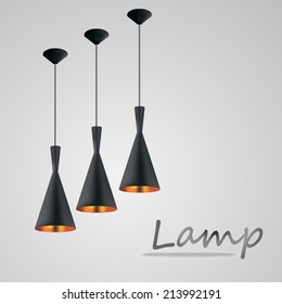 lighting of lamps, vector Illustration