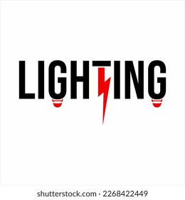 Lighting logo design with thunderbolt symbol on T letter.