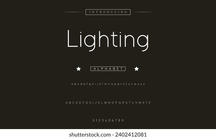 Lighting Modern Bold Font. Sans Serif Font. Regular Italic Uppercase Lowercase Typography urban style alphabet fonts for fashion, sport, technology, digital, movie, logo design, vector illustration