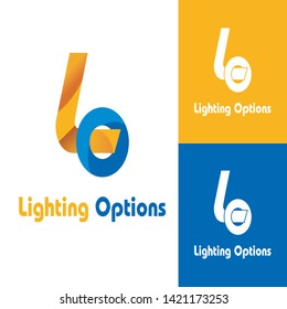 Lighting Options letter L letter O logo design concept modern symbol style