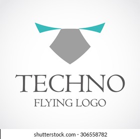Lighting ornament circle abstract vector logo design template decoration ribbon business icon creative company identity symbol concept