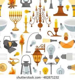 Lighting seamless pattern. Vector illustration