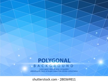 lighting shine blue polygonal style background