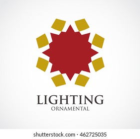 Lighting star of ornament abstract vector and logo design or template circle art business icon of company identity symbol concept