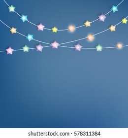 Lighting star paper art vector illustration