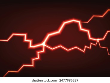 Lighting technology red thunder electric spark background. vector illustration.