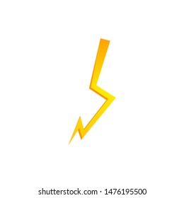 Lighting thunder bolt flash yellow icon set in flat style isolated on white background. Vector illustration