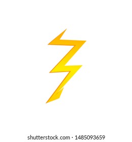 Lighting thunder bolt flash yellow icon set in flat style isolated on white background. Vector illustration