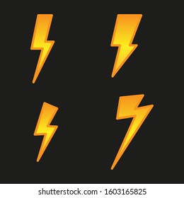 Lighting Thunder Icons Vector Illustrations Set Stock Vector (Royalty ...