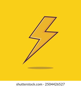 Lighting thunder sign cartoon bold illustration thunderstorm isolated artwork
