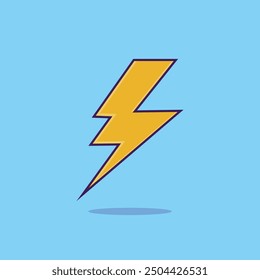 Lighting thunder sign cartoon bold illustration thunderstorm isolated artwork
