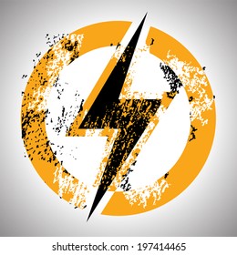 Lighting thunder sign in circle, illustration