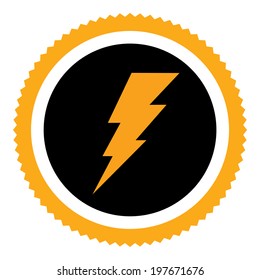 Lighting thunder sign in circle, illustration